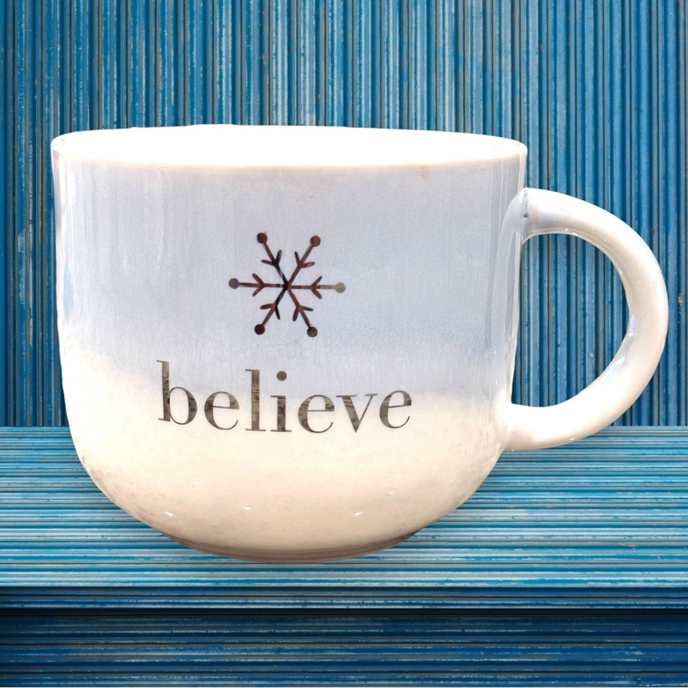 Place & Time Blue/White Glazed Ceramic Holiday 12 oz Mug
